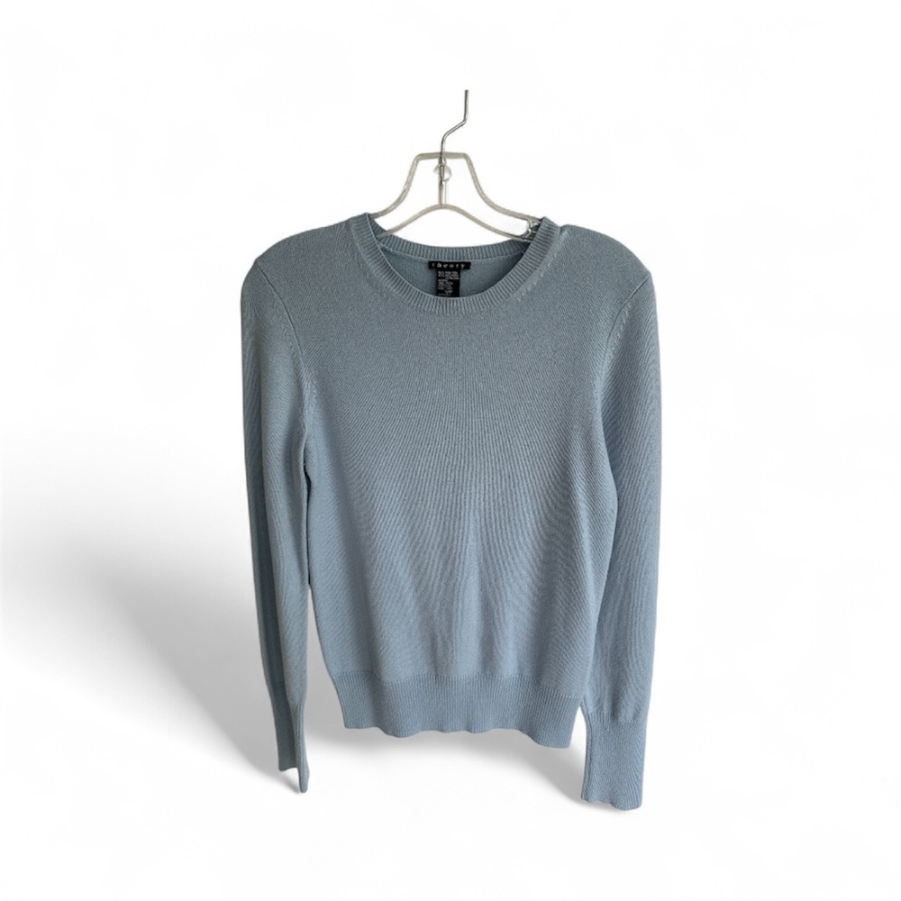 Theory Soft Blue Crew Neck Sweater